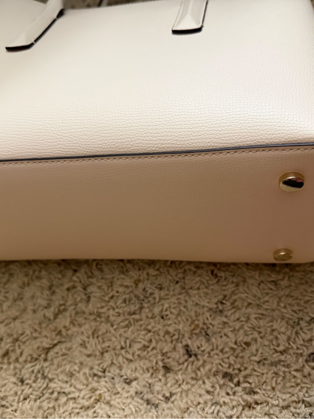 kate spade Cream Pebbled Leather Tote with Heart Luggage Tag - Picture 5 of 5